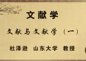 文献学视频教程 杜泽逊 114讲 文史哲研究院