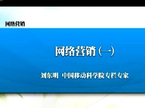 网络营销视频教程 刘东明 29讲 中国移动研究院