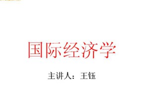国际经济学视频教程 王钰 36讲 哈尔滨工业大学