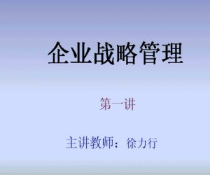 企业战略管理视频教程 32讲 东南大学