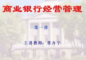 商业银行经营管理视频教程 48讲 东南大学