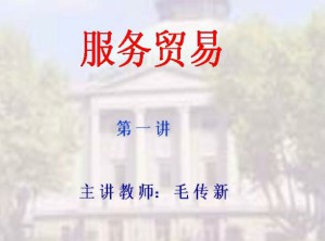 服务贸易视频教程 35讲 东南大学