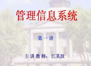 管理信息系统视频教程 33讲 东南大学