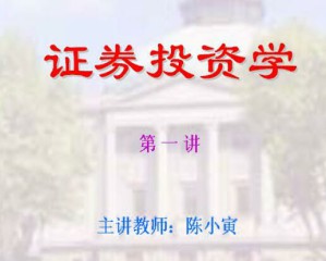 证券投资学视频教程 32讲 东南大学