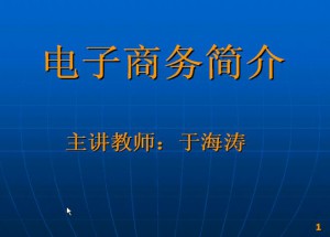 电子商务简介视频教程 于海涛 44讲 吉林大学