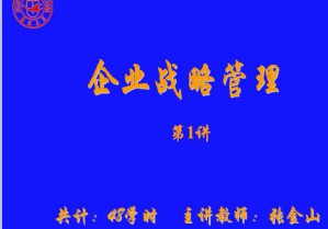 企业战略管理视频教程 48讲 吉林大学