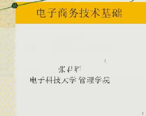 电子商务技术基础视频教程 48讲 电子科技大学