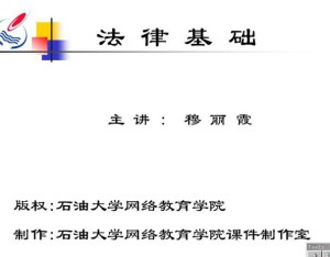 法律基础视频教程 24讲 中国石油大学
