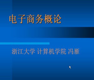电子商务导论冯雁视频教程 11讲 浙江大学