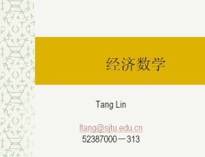 经济数学视频教程 22讲 上海交通大学