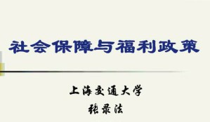 社会保障与福利政策视频教程 33讲 上海交通大学