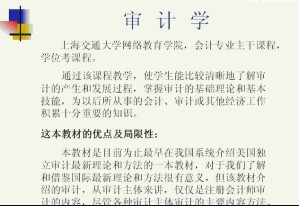 审计学视频教程 28讲 上海交通大学