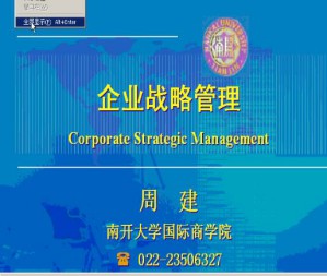 公司战略视频教程 15讲 南开大学