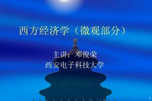 微观经济学视频教程 邓俊荣 47讲 西安电子科技大学