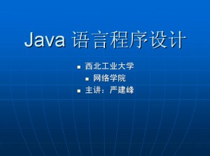 java语言视频教程 严建峰 38讲 西北工业大学