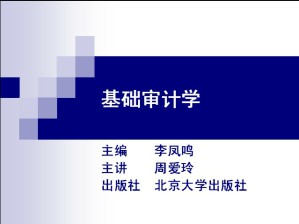 基础审计学视频教程 周爱玲 48讲 西北工业大学
