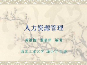 人力资源管理视频教程 庞小宁 54讲 西北工业大学