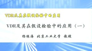 VDR及其在假设检验中的应用视频教程 杨振海 1讲 北京工业大学