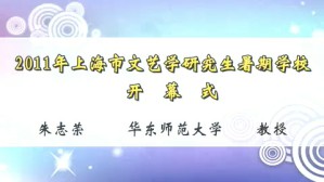 2011年上海市文艺学研究生暑期学校视频教程 朱志荣 1讲 华东师范大学