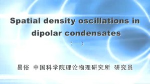 Spatial density oscillations in trapped dipolar condensates视频教程 易俗 2讲 中国科学院