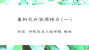 姜科花卉资源特点视频教程 刘念 2讲 仲恺农业工程学院