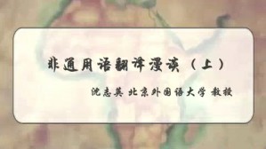 非通用语翻译漫谈视频教程 沈志英 2讲 北京外国语大学