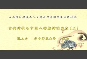 古典诗歌研究与人文精神思考国际学术研讨会视频教程 张三夕 2讲 华中师范大学