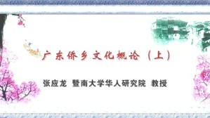 广东侨乡文化概论视频教程 张应龙 2讲 暨南大学