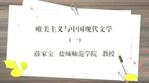 唯美主义与中国现代文学视频教程 薛家宝 2讲 盐城师范学院