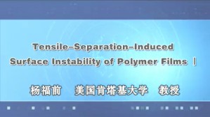 Tensile-Separation-Induced Surface Instability of Polymer Films视频教程 杨福前 2讲 美国肯塔基大学