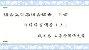 语言类型学语言调查-日语视频教程 盛文忠 3讲 上海外国语大学