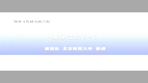 新闻传播课程-媒体文化研究的兴起视频教程 蒋原伦 3讲 北京师范大学