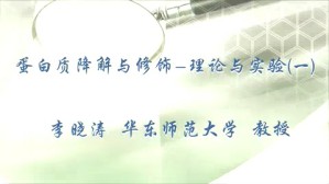 蛋白质降解与修饰-理论与实验视频教程 李晓涛 3讲 华东师范大学