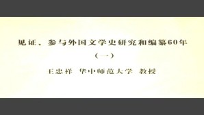 见证 参与外国文学史研究和编纂60年视频教程 王忠祥 3讲 华中师范大学
