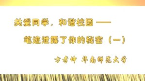关爱同学 和谐校园-笔迹泄露了你的秘密视频教程 方孝坤 3讲 华南师范大学