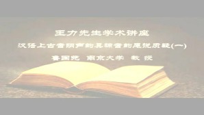 王力先生学术讲座-汉语上古音阴声韵具辅音韵尾说质疑视频教程 鲁国尧 3讲 南京大学