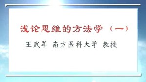 浅论思维的方法学视频教程 王武军 3讲 南方医科大学