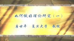 如何做好理论研究视频教程 唐世平 3讲 复旦大学