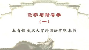 测字与符号学视频教程 杜青钢 3讲 武汉大学
