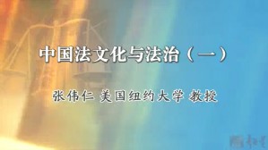 中国法文化与法治视频教程 张伟仁 3讲 美国纽约大学