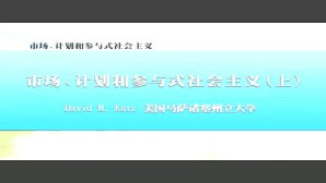 市场 计划和参与式社会主义视频教程 David M Kotz41459 3讲 美国马萨诸塞州立大学