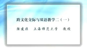 跨文化交际与双语教学二视频教程 陆建非 4讲 上海师范大学