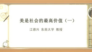 美是社会的最高价值视频教程 江德兴 4讲 东南大学