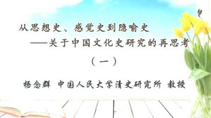 从思想史 感觉史到隐喻史-关于中国文化史研究的再思考视频教程 杨念群 4讲 中国人民大学
