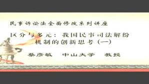 民事诉讼法全面修改系列讲座视频教程 蔡彦敏 4讲 中山大学
