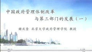 中国政府管理体制改革与第三部门的发展视频教程 谢庆奎 4讲 北京大学