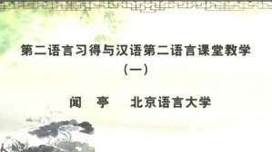 第二语言习得与汉语第二语言课堂 闻亭 4讲 北京语言大学
