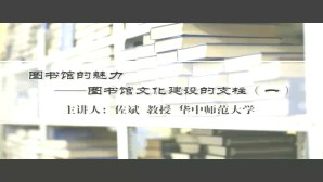 图书馆的魅力-图书馆文化建设的支柱视频教程 佐斌 4讲 华中师范大学