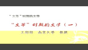 “文革”时期的文学视频教程 王彬彬 4讲 南京大学