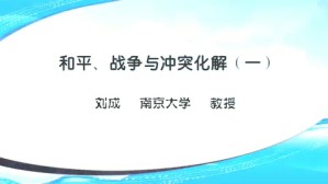和平 战争与冲突化解视频教程 刘成 4讲 南京大学